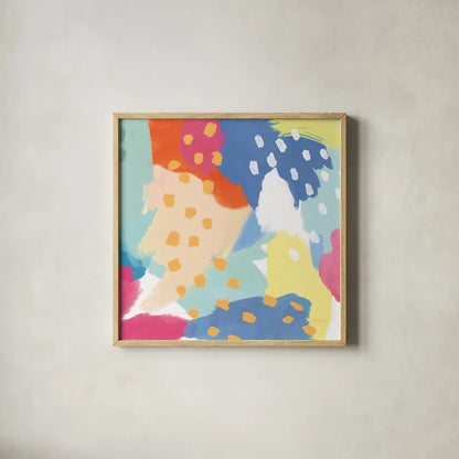 Bright Life II v2 Crop by Mary Urban. Shown in a natural wood glass frame for a timeless modern aesthetic. Available as an archival giclee rolled canvas, fine art paper, or poster print. SKU 37529a.