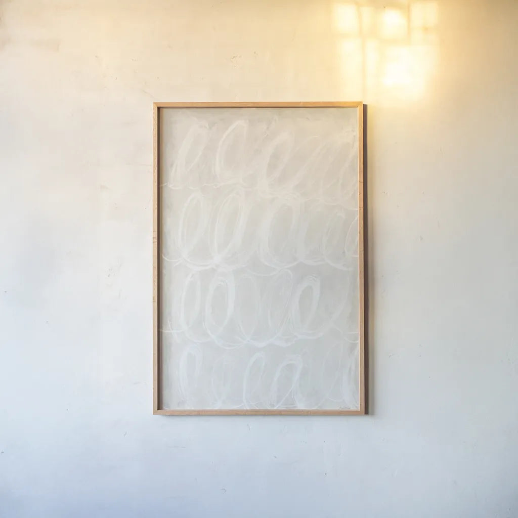 Calming Thoughts II by Mary Urban. shown as a paper print in a natural frame. Available as a archival giclee rolled canvas, fine art paper, or poster print. SKU 84411h.