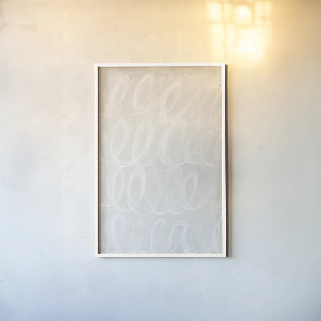 Calming Thoughts II by Mary Urban. shown as a paper print in a white frame. Available as a archival giclee rolled canvas, fine art paper, or poster print. SKU 84411h.
