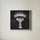 Chalkboard Bath Pamper by Mary Urban. Shown in a crisp white glass frame for a clean and minimalist style. Available as an archival giclee rolled canvas, fine art paper, or poster print. SKU 16227a.