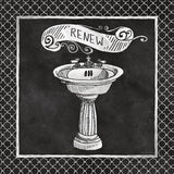 Chalkboard Bath Renew Lattice Border by Mary Urban. SKU 38645a. Archival Giclee Fine art print for wall decor.