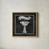 Chalkboard Bath Renew Polka Dot Border by Mary Urban. Shown in a natural wood glass frame for a timeless modern aesthetic. Available as an archival giclee rolled canvas, fine art paper, or poster print. SKU 14909a.