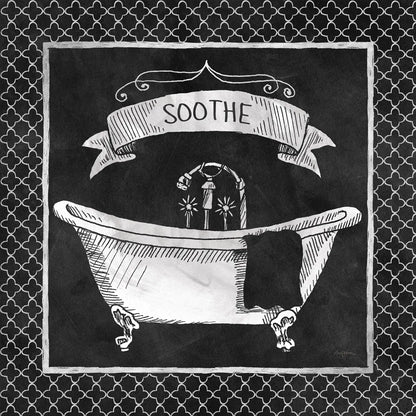 Chalkboard Bath Soothe Lattice Border by Mary Urban. SKU 38647a. Archival Giclee Fine art print for wall decor.