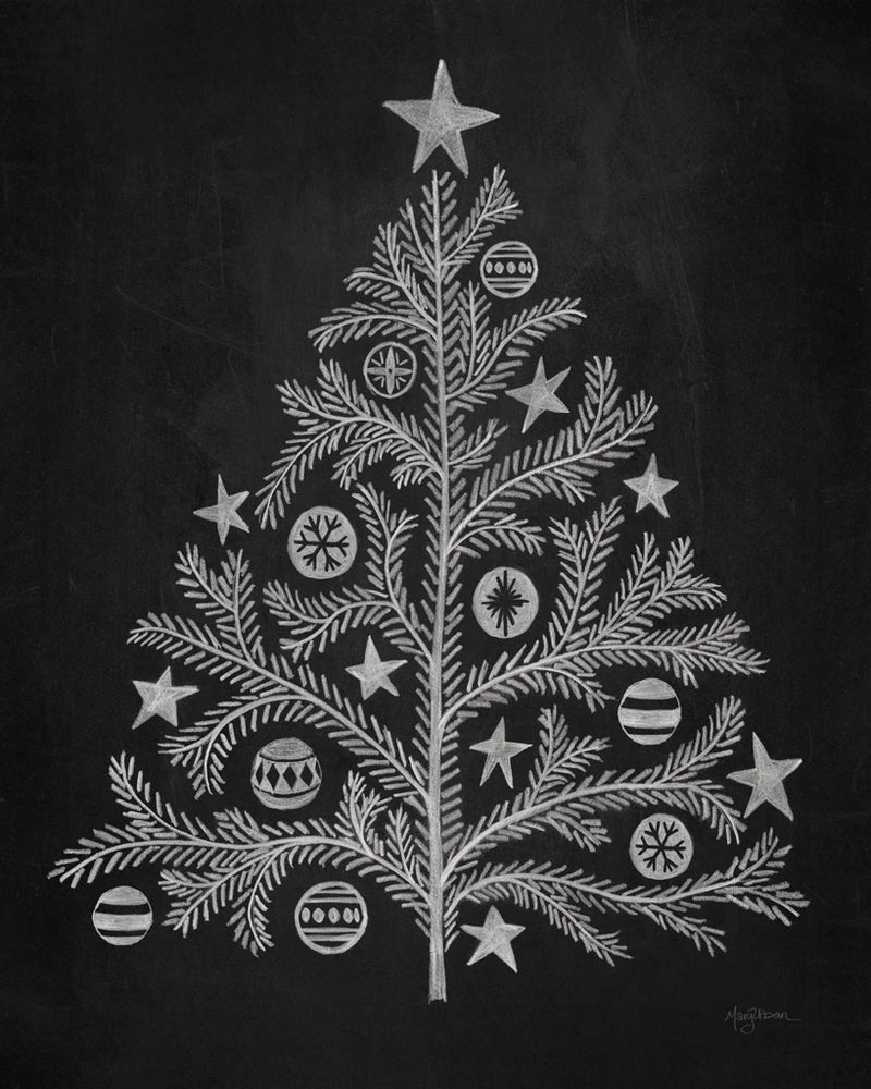 Chalkboard Holiday Trees II by Mary Urban