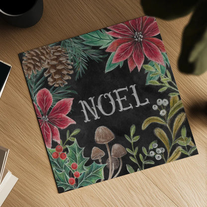 Christmas Chalk I by Mary Urban. Shown as a detailed flat fine art print, highlighting archival giclee quality. Available as an archival giclee rolled canvas, fine art paper, or poster print. SKU 71845a.