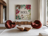 Christmas Chalk I Light by Mary Urban. Shown as extra-large giant wall art in a modern living room. Available as an archival giclee rolled canvas, fine art paper, or poster print. SKU 73428a.