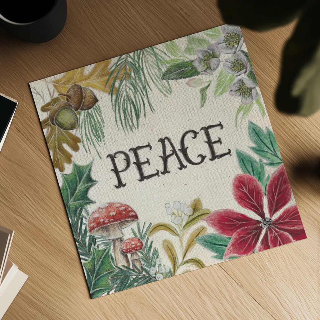 Christmas Chalk II Light by Mary Urban. Shown as a detailed flat fine art print, highlighting archival giclee quality. Available as an archival giclee rolled canvas, fine art paper, or poster print. SKU 73429a.