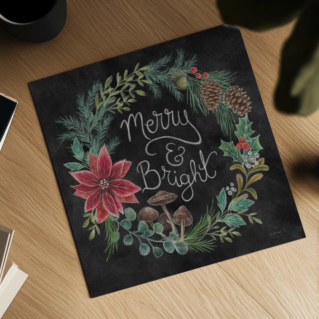 Christmas Chalk III by Mary Urban. Shown as a detailed flat fine art print, highlighting archival giclee quality. Available as an archival giclee rolled canvas, fine art paper, or poster print. SKU 71847a.