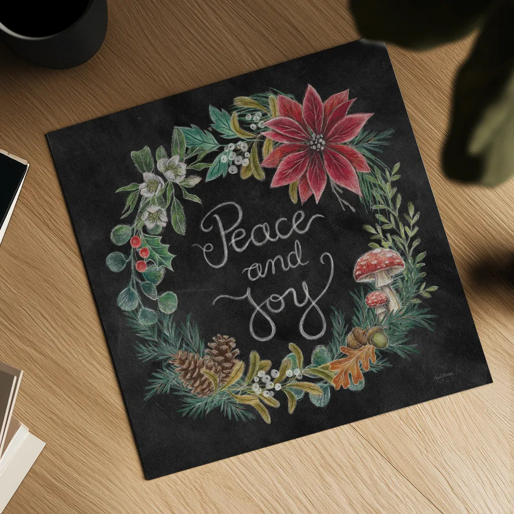 Christmas Chalk IV by Mary Urban. Shown as a detailed flat fine art print, highlighting archival giclee quality. Available as an archival giclee rolled canvas, fine art paper, or poster print. SKU 71848a.