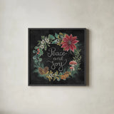 Christmas Chalk IV by Mary Urban. Shown in a sleek black glass frame for a contemporary gallery look. Available as an archival giclee rolled canvas, fine art paper, or poster print. SKU 71848a.