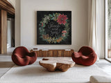 Christmas Chalk IV by Mary Urban. Shown as extra-large giant wall art in a modern living room. Available as an archival giclee rolled canvas, fine art paper, or poster print. SKU 71848a.