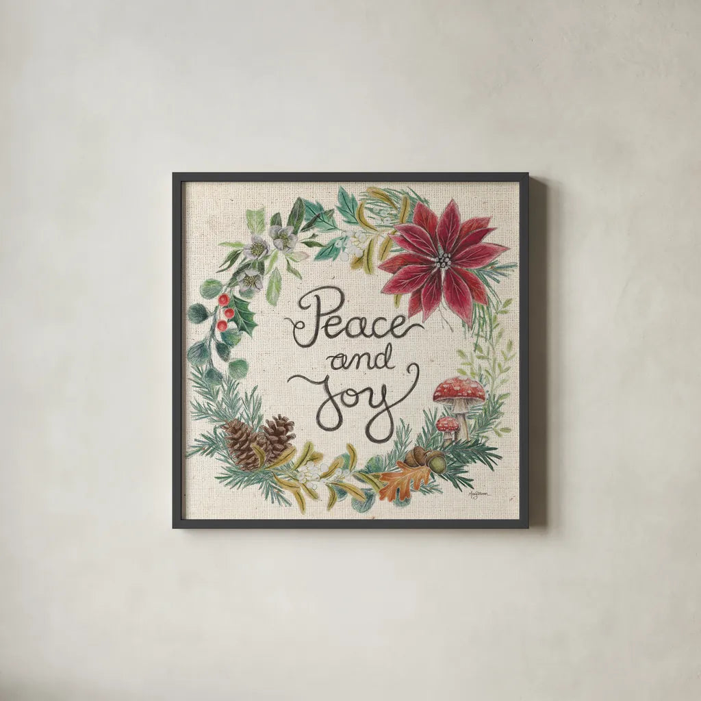 Christmas Chalk IV Light by Mary Urban. Shown in a sleek black glass frame for a contemporary gallery look. Available as an archival giclee rolled canvas, fine art paper, or poster print. SKU 73431a.