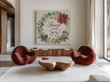 Christmas Chalk IV Light by Mary Urban. Shown as extra-large giant wall art in a modern living room. Available as an archival giclee rolled canvas, fine art paper, or poster print. SKU 73431a.