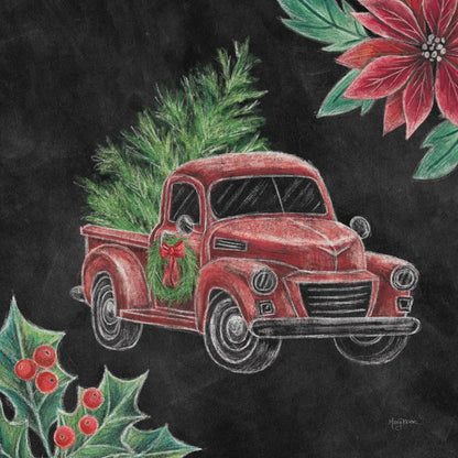 Christmas Chalk Truck IV by Mary Urban. SKU 84080a. Archival Giclee Fine art print for wall decor.
