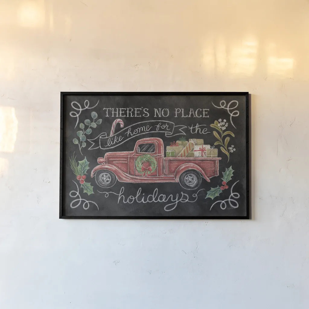 Christmas Chalk VI by Mary Urban. shown as a paper print in a black flame. Available as a archival giclee rolled canvas, fine art paper, or poster print. SKU 71850i.