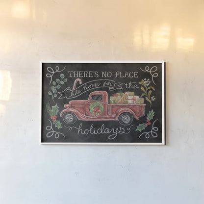 Christmas Chalk VI by Mary Urban. shown as a paper print in a white frame. Available as a archival giclee rolled canvas, fine art paper, or poster print. SKU 71850i.