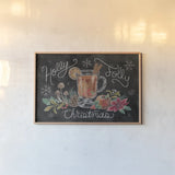 Christmas Chalk VII by Mary Urban. shown as a paper print in a natural frame. Available as a archival giclee rolled canvas, fine art paper, or poster print. SKU 71851i.