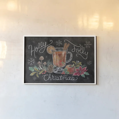 Christmas Chalk VII by Mary Urban. shown as a paper print in a white frame. Available as a archival giclee rolled canvas, fine art paper, or poster print. SKU 71851i.