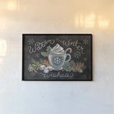 Christmas Chalk VIII by Mary Urban. shown as a paper print in a black flame. Available as a archival giclee rolled canvas, fine art paper, or poster print. SKU 71852i.