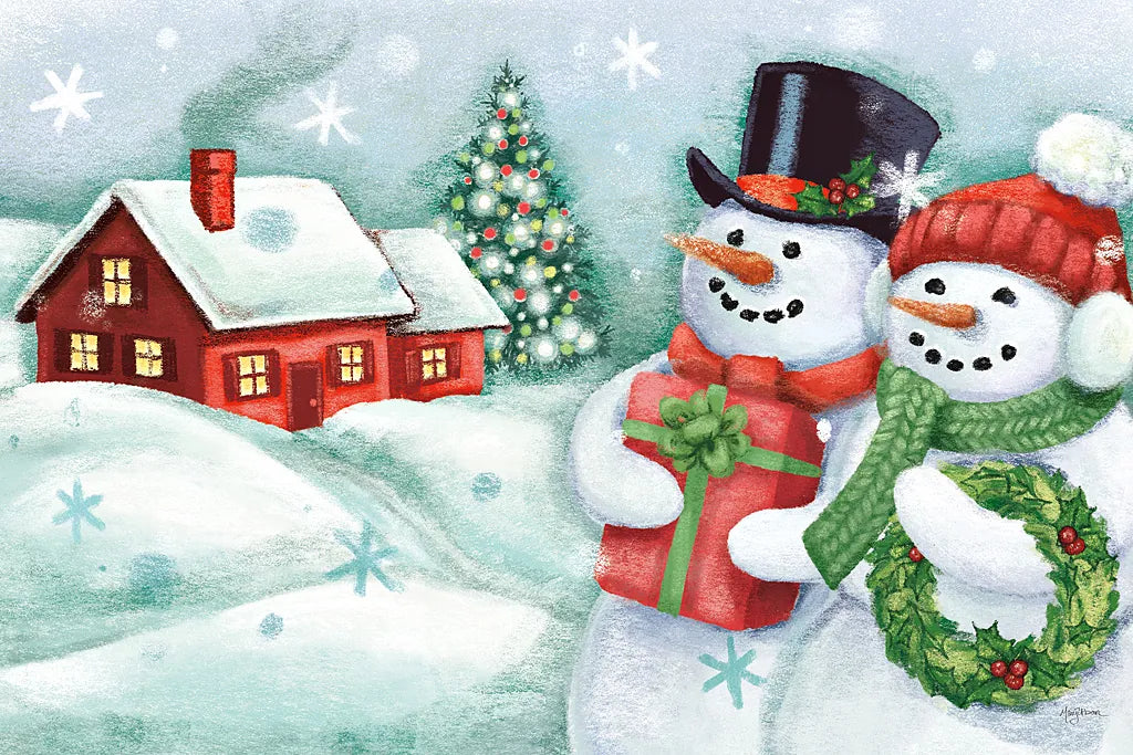 Classic Snowmen II by Mary Urban. SKU 47163i. Archival Giclee Fine art print for wall decor.