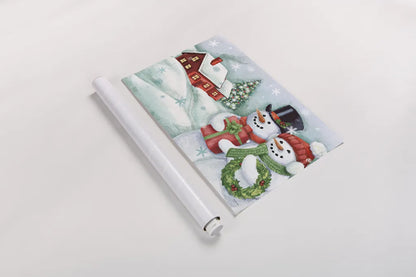 Classic Snowmen II by Mary Urban. shown as a rolled paper print. Available as archival giclee rolled canvas, fine art paper, or poster print. SKU 47163i.