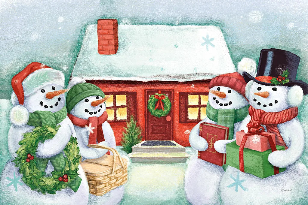 Classic Snowmen III by Mary Urban. SKU 47164i. Archival Giclee Fine art print for wall decor.