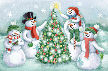 Classic Snowmen IV by Mary Urban. SKU 47165i. Archival Giclee Fine art print for wall decor.