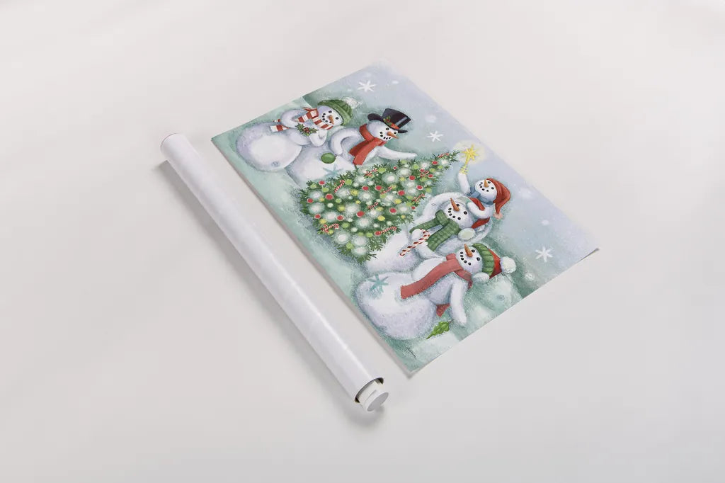 Classic Snowmen IV by Mary Urban. shown as a rolled paper print. Available as archival giclee rolled canvas, fine art paper, or poster print. SKU 47165i.