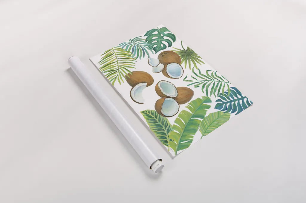Coconut Palm by Mary Urban. shown as a rolled paper print. Available as archival giclee rolled canvas, fine art paper, or poster print. SKU 31507i.
