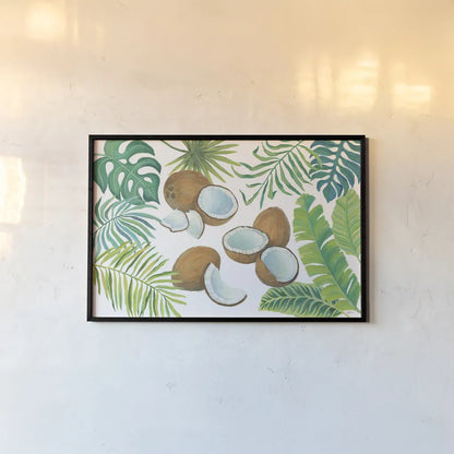 Coconut Palm by Mary Urban. shown as a paper print in a black flame. Available as a archival giclee rolled canvas, fine art paper, or poster print. SKU 31507i.