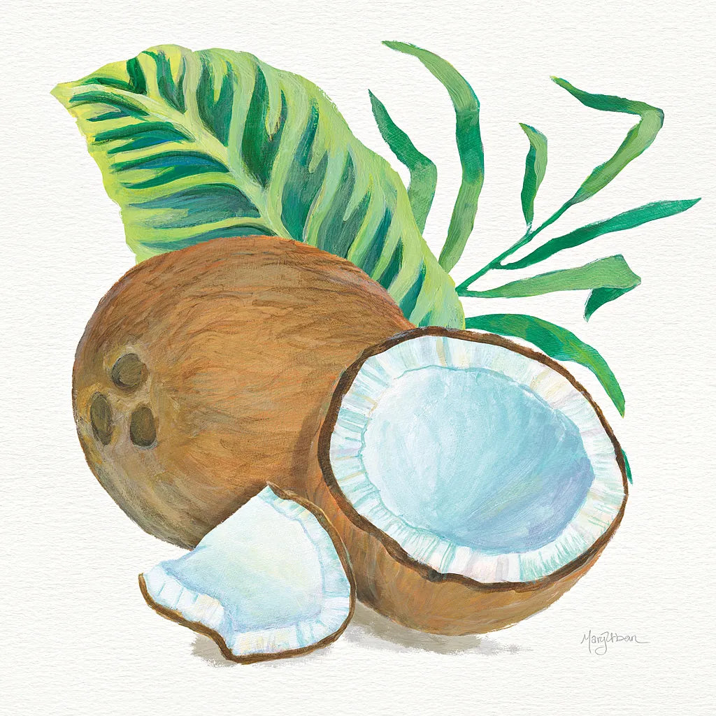 Coconut Palm II by Mary Urban. SKU 31637a. Archival Giclee Fine art print for wall decor.