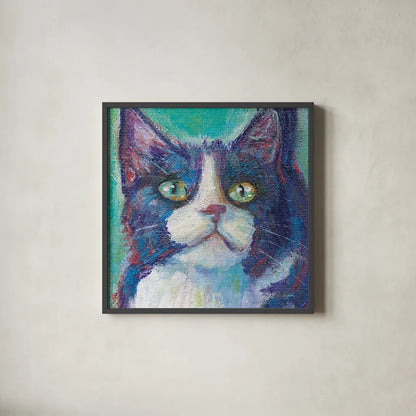 Cookie Bean Crop by Mary Urban. Shown in a sleek black glass frame for a contemporary gallery look. Available as an archival giclee rolled canvas, fine art paper, or poster print. SKU 27189a.