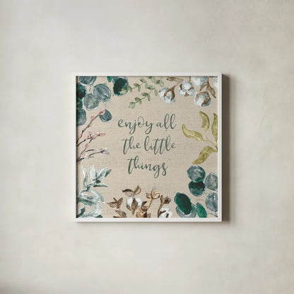 Cotton Bouquet V by Mary Urban. Shown in a crisp white glass frame for a clean and minimalist style. Available as an archival giclee rolled canvas, fine art paper, or poster print. SKU 62168a.