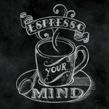 Espresso Your Mind  No Border Square by Mary Urban. SKU 13806a. Archival Giclee Fine art print for wall decor.