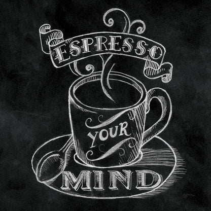 Espresso Your Mind  No Border Square by Mary Urban. SKU 13806a. Archival Giclee Fine art print for wall decor.