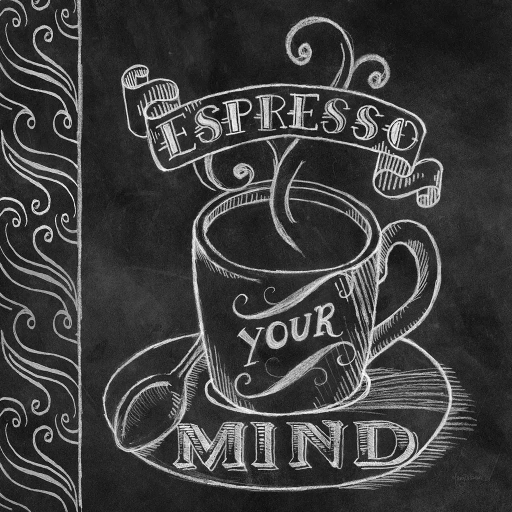 Espresso Your Mind by Mary Urban. SKU 19840a. Archival Giclee Fine art print for wall decor.