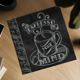 Espresso Your Mind by Mary Urban. Shown as a detailed flat fine art print, highlighting archival giclee quality. Available as an archival giclee rolled canvas, fine art paper, or poster print. SKU 19840a.