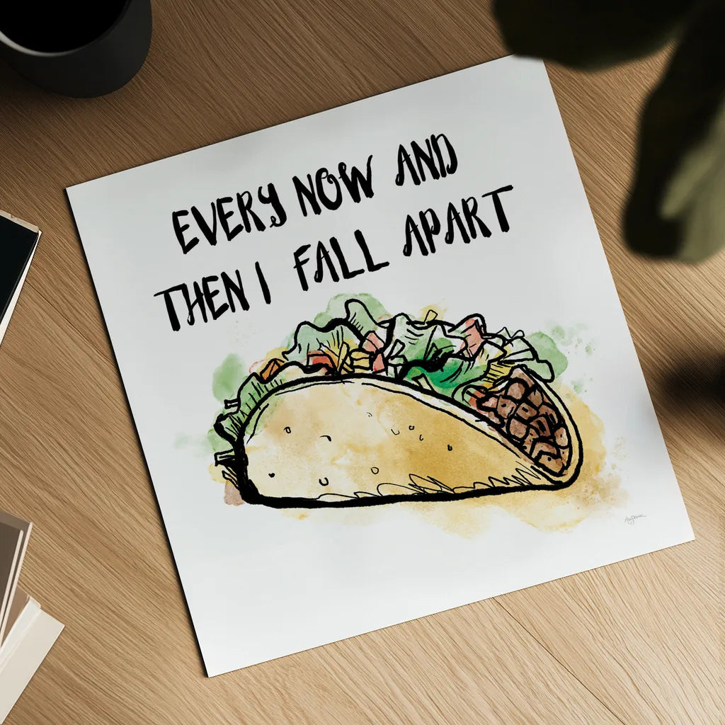 Every Now and Then I Fall Apart by Mary Urban. Shown as a detailed flat fine art print, highlighting archival giclee quality. Available as an archival giclee rolled canvas, fine art paper, or poster print. SKU 73580a.