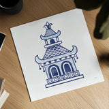 Everyday Chinoiserie I by Mary Urban. Shown as a detailed flat fine art print, highlighting archival giclee quality. Available as an archival giclee rolled canvas, fine art paper, or poster print. SKU 46779a.