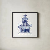 Everyday Chinoiserie I by Mary Urban. Shown in a sleek black glass frame for a contemporary gallery look. Available as an archival giclee rolled canvas, fine art paper, or poster print. SKU 46779a.