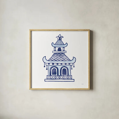 Everyday Chinoiserie I by Mary Urban. Shown in a natural wood glass frame for a timeless modern aesthetic. Available as an archival giclee rolled canvas, fine art paper, or poster print. SKU 46779a.