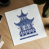 Everyday Chinoiserie II by Mary Urban. Shown as a detailed flat fine art print, highlighting archival giclee quality. Available as an archival giclee rolled canvas, fine art paper, or poster print. SKU 46780a.