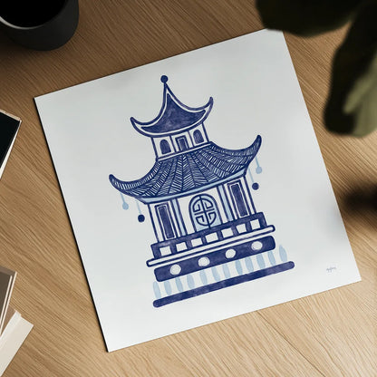 Everyday Chinoiserie II by Mary Urban. Shown as a detailed flat fine art print, highlighting archival giclee quality. Available as an archival giclee rolled canvas, fine art paper, or poster print. SKU 46780a.