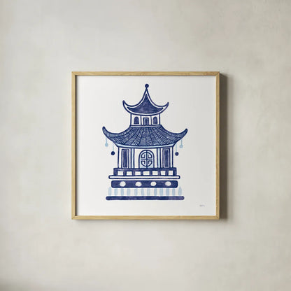 Everyday Chinoiserie II by Mary Urban. Shown in a natural wood glass frame for a timeless modern aesthetic. Available as an archival giclee rolled canvas, fine art paper, or poster print. SKU 46780a.
