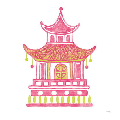 Everyday Chinoiserie II Pink by Mary Urban. SKU 55560a. Archival Giclee Fine art print for wall decor.