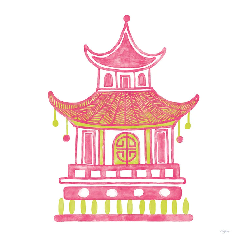 Everyday Chinoiserie II Pink by Mary Urban. SKU 55560a. Archival Giclee Fine art print for wall decor.
