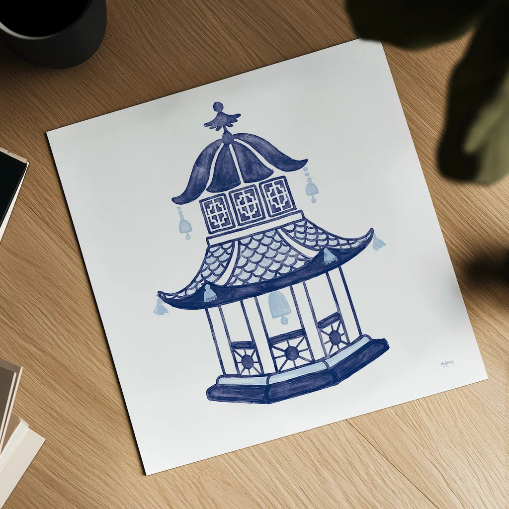 Everyday Chinoiserie III by Mary Urban. Shown as a detailed flat fine art print, highlighting archival giclee quality. Available as an archival giclee rolled canvas, fine art paper, or poster print. SKU 46781a.