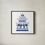 Everyday Chinoiserie IV  by Mary Urban. Shown in a sleek black glass frame for a contemporary gallery look. Available as an archival giclee rolled canvas, fine art paper, or poster print. SKU 46782a.