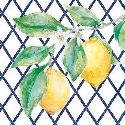 Everyday Chinoiserie Lemons II by Mary Urban. SKU 68944a. Archival Giclee Fine art print for wall decor.