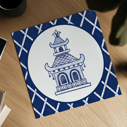 Everyday Chinoiserie V by Mary Urban. Shown as a detailed flat fine art print, highlighting archival giclee quality. Available as an archival giclee rolled canvas, fine art paper, or poster print. SKU 46783a.